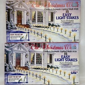 Steven The Christmas Walk 2 Boxes Easy Light Stakes Vintage 1989 Halloween Patio